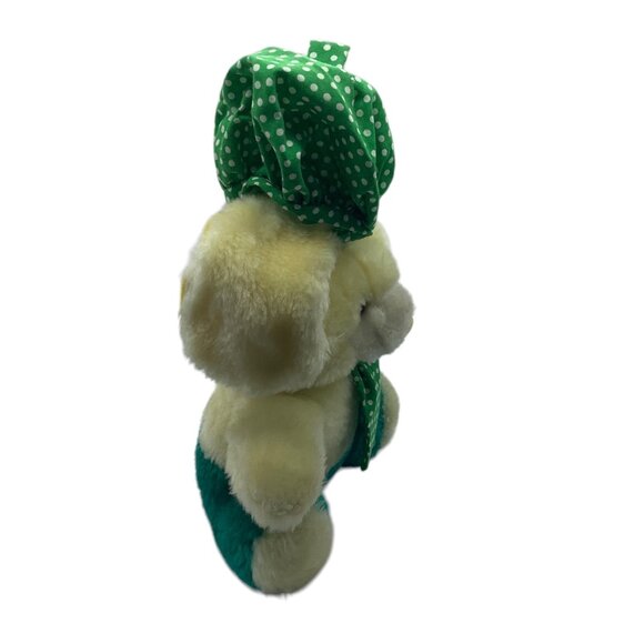 Vtg 1982 A&B Novelty Co. Plush Bunny Toy Green Polka Dot Hat Tie Stuffed Animal - Picture 4 of 10